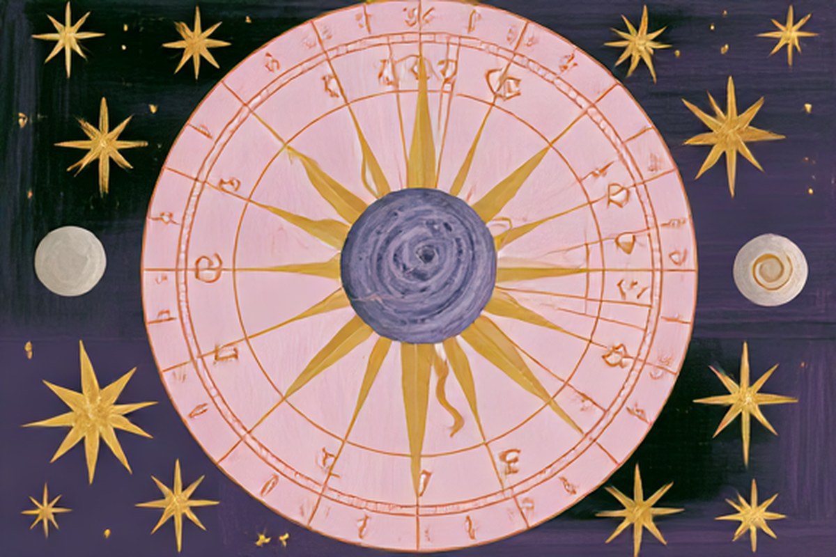 El sol en el centro de la rueda del zodiaco