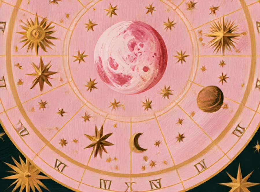 La rueda del zodiaco entera, con sus doce signos