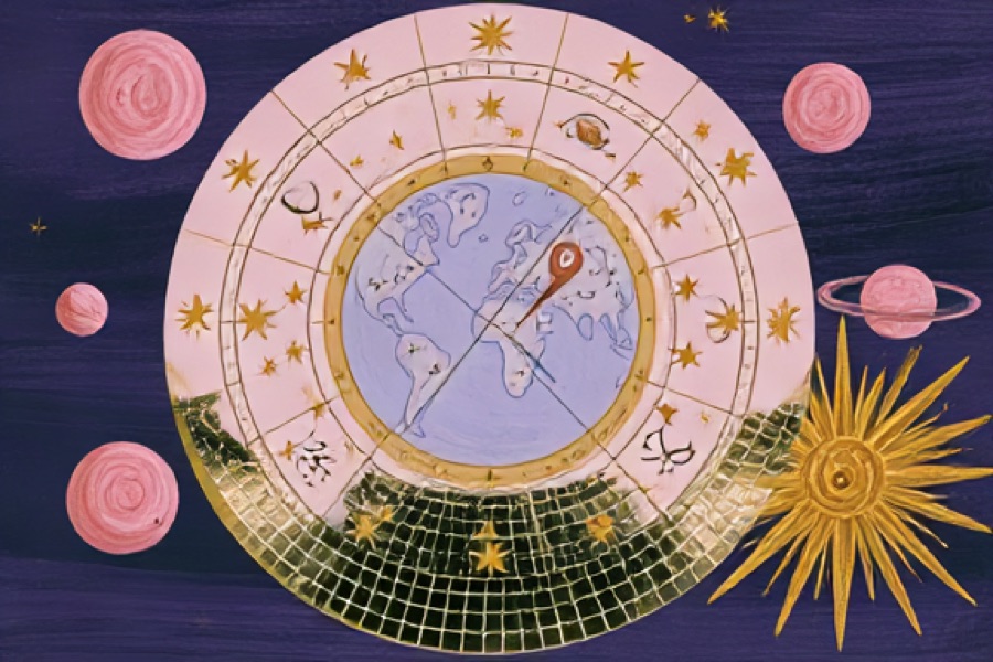 El mapa del mundo con una ciudad marcada, la pre-revolución solar